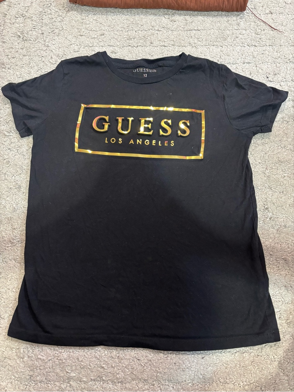 GUESS Black Tee with Gold Logo